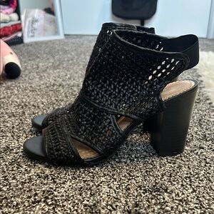 Never Worn Lauren Conrad Black Woven Block Heels